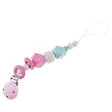 Kesoto 赤ちゃん　おしゃぶりホルダー　木製　おしゃぶりクリップ　おしゃぶり　チェーン　全４色 - ピンク