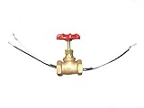 Starworld – 簡単インストール& Safe時間ヴィンテージスチームパンク3 / 4 "レッドハンドル停止バルブライトスイッチW / Wire Pass Thru真鍮仕上げ