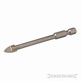 Silverline 8mm Tct Spear Head Mirror Glass Tile Drill Holesaw Bit 1 4" Hex Shank