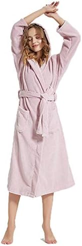 ガウンバスローブ吸収性の高い女性のフード付きショールタオルバスラップバスローブドレッシングレディースローブラグジュアリーテリータオル地コットン 着る毛布 (Color : A, Size : Large)