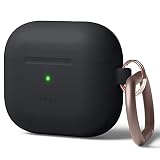 【elago】 AirPods 3 対応 ケース 落下防止 カラビナ 付 耐衝撃 薄型 シリコン カバー 衝撃 吸収 シンプル スリム ソフト ケースカバー 傷防止 保護 アクセサリー シリコンケース [ Apple AirPods3 エアポッツ エアーポッズ 3世代 アップル エアポッツ3 第3世代 対応 ] ORIGINAL HANG ブラック