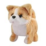 Qztuory動く犬のおもちゃ 電動ぬいぐるみ 犬ロボット 歩く 鳴く 可愛い ギフト ぬいぐるみ 動く (柴犬)