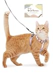 (シリーズ累計2万個突破) Petiam 猫 ハーネス リード 猫用 抜けない リードセット お散歩セット 紐タイプ (コットンキャンディ, M)
