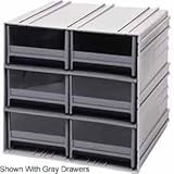 Quantum QIC-4244BL Interlocking Gray Storage Cabinet with 8 Blue Drawers, 11.38-Inch by 11-3/4-Inch 