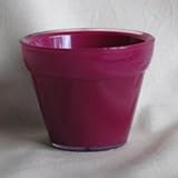 【4個入】イタリア製樹脂ポット(植木鉢/プランター) ジェリー φ8cm/穴無し ダークバイオレット 〔ガーデニング用品/園芸〕