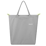 (Gonex)折り畳みナイロンエコバッグ ファスナー付き　灰