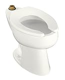 Kohler K-4368-B-0 Highcliff Elongated Toilet Bowl with Top Spud and Four Bolt Holes In Base, White [
