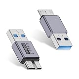 Duttek USB 3.0 MicroB変換アダプター USB AからMicroB変換アダプター オスからオスコンバーター 外付けハードドライブ用 2パック