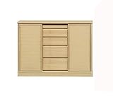 大川家具 関家具 キャビネット サリナ 120cm幅 奥行40cm 板扉 ナチュラル162265