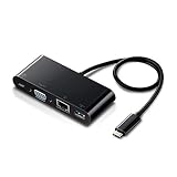 エレコム Type-C ドッキングステーション Cハブ PD対応 ［充電用Type-C×1/USB（3.0）×1/D-sub×1/LANポート］ 30cmケーブル ブラック DST-C10BK