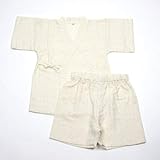 甚平 やわらかコットンWガーゼ　安心・安全の日本製 110cm ナチュラルアイボリー