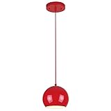 Westinghouse 6101700 Casual One-Light Adjustable Mini Pendant with Metal Shade, Red Finish [並行輸入品]