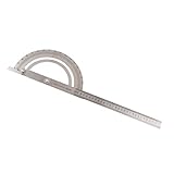 F Fityle 分度器　0-180度 ロータリー　角度ゲージ　エンジニア 測定ツール　ステンレス製　　　 - 0-300mm