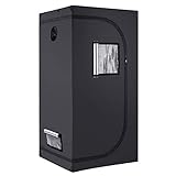 グロウテント80*80 * 160cm 600D水耕性マイラー 安全遮光なグロウボックス 観察窓、ツールバッグ付き 水耕栽培 水草栽培 室内植物育成用品