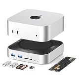 BAOZEE Mac mini M4/M4 Pro専用 ドッキングステーション｜NVMe SSDエンクロージャ搭載｜10Gbps対応 10-in-1 USB-Cハブ｜HDMI・DP・USB-A×5・USB-C・SD/TFカードリーダー対応｜最大8TB SSD拡張可能｜マグネット式カバー