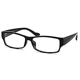 [10303] 伊達眼鏡 FD9548 四角型 スクエア メンズ レディース 共用 UVカット フリー,Aブラック×クリア