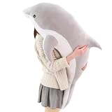 Biizhe ぬいぐるみ 特大 イルカ イルカ 可愛い 大きい イルカ 160cm イルカぬいぐるみ イルカ イルカ 抱き枕 お祝い ふわふわぬいぐるみ イルカ縫い包み ブルー イルカ 抱き枕 ふわふわ 女性 プレゼント ビッグサイズ(70cm,グレー) [並行輸入品]