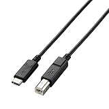 エレコム USBケーブル Type C (USB C to USB B) 1.0m USB2.0認証品 3A出力 最大480Mbps ブラック U2C-CB10NBK