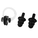 DealMux柔??らかいシリコーン水泳保護ノーズクリップ耳栓ペアブラック