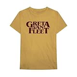 Greta Van Fleet メンズ Old Gold ロゴ Tシャツ イエロー US サイズ: Small カラー: イエロー