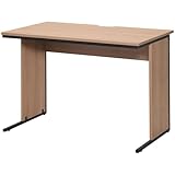 オフィスコム オフィスデスク 平机 幅1000×奥行600×高さ700mm 配線スリット スチールフレーム ウォルナット Z-LWD-1060-WLN