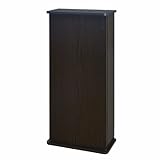 ストレージキャビネット (ダークブラウン) 【スリムなのに大容量/デザイン扉/専用ブックスタンド付】