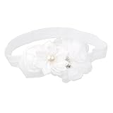 ノーブランド品 2PCS 　赤ちゃん　女の子　弾性　写真撮影　小道具　花　ヘッドバンド　ヘアバンド　ターバン　髪飾り　贈り物　5色選べる - 白