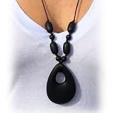 Angel Teething Necklace for Mom by Toogli - FDA Approved Food Grade Silicone - BPA Free. (black) [並行
