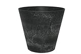 アートストーン ラウンド 37cm ブラック ／底面給水型植木鉢（底栓付）