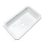 Dekor Sinks 58000UM Brookwood Single Bowl Undermount Cast Acrylic Kitchen Sink, 33", White [並行輸入品]