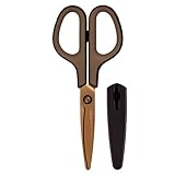 プラス フィットカットカーブ イージーグリップ はさみ チタンコート ブラウン 2個セット