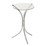 ガラスラック (円形) 【シルバーとクリアガラスの組み合わせがお洒落♪】 サイドテーブル