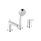 Grohe 19592000 Bauloop 3-Hole Roman Tub Faucet in Starlight Chrome [並行輸入品]