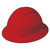ERB Safety 19334 Americana Full Brim Vent Standard Hardhats, 6.5 x 8, Red by ERB