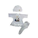 ジャッキー・の赤ちゃんの女の子Joy to the WorldクリスマスNativityドレス カラー: ホワイト