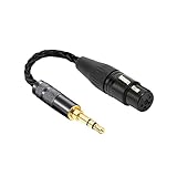 ipovoq 4 pin xlr to 3.5 mm ケーブル 3.5 mm to 4 pin xlr 4 ピン 3.5mm バランス ケーブル 10cm 3.5 mm 変換 xlr キャノン 3.5mm オーディオケーブル 3.5mm xlr メス (XLR 4pin Female to 3.5mm)