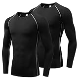 [Barifall] コンプレッションウェア メンズ 長袖 アンダーシャツ パワーストレッチ スポーツインナー [吸汗 速乾 通気 ] 323-bk*2-M
