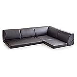 タンスのゲン コーナーソファ ロータイプ 3人掛 L字 pvcブラウン 15210041 05