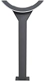 Inowel Waterproof Outdoor Lighting Pole Bollard Lamp, Painted Grey Color Aluminium Finished 3000K, H