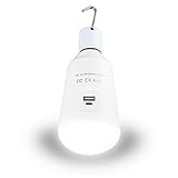 Taikang LEDライト多機能 led電球ライト USB充電式 携帯式 ランタン 560ルーメン 電球40W形相当 E26口金 2600Amh モバイルバッテリー機能 金属フック付き 屋内照明 キ