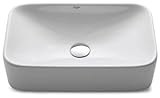 Kraus KCV-122-ORB White Rectangular Ceramic Bathroom Sink with Pop Up Drain Oil Rubbed Bronze by Kra