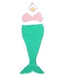 HI-BOOM Newborn Baby Girl Crochet Mermaid Three-piece Outfit Set Costume Photo Prop [並行輸入品]