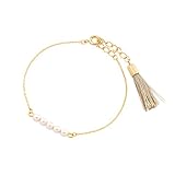 静電気防止静電気除去グッズパールラインタッセルブレスレット お肌に優しいニッケルフリー