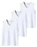 Sukinana インナーシャツ Vネック スリーブレス 綿100% 3枚組 5枚組 タンクトップ 無地 tシャツ メンズ 速乾 抗菌防臭加工 やわらか肌着 (JP, アルファベット, 4XL, ホワイト(3枚組))