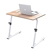 DlandHome 角度＆高さ調節可能 机 デスク 昇降式サイドテーブル D-S1-2-N (ライト‐ブラウン)