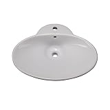Decolav 1411-cwh Oval Vitreous中国舟形above-counterオーバーフロー付き容器、ホワイト