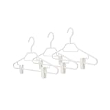 シンコハンガー(Shinkohanger) シンコハンガー(Shinkohanger)モノクローゼット シャツハンガークリップ3本組 41.5cm スカートクリップ キャミソール掛け 回転フック 連結フック スカーフ掛け ホワイト