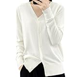 [プレココ] Vネック カーディガン UVカット 薄手 春 春夏 夏 トップス おしゃれ 長袖 半袖シャツ 半袖tシャツ 半袖Ｔシャツ レディース ホワイト M