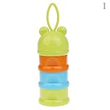 Nice Days（ナイス　ディズ）　 赤ちゃん ミルクケース 3層 離乳食・おかし 保存容器 旅行 持ち運び (緑)