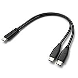 Yeyukye USB Cスプリッター充電ケーブル、2イン1 USB Type Cオス - 2 デュアル USB Type C オス Yスプリッター延長充電ケーブル、1フィート